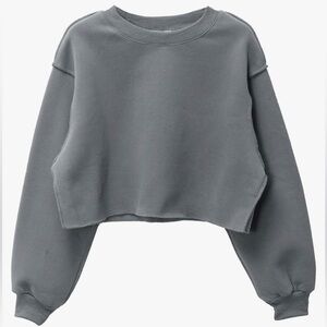 Cropped sweatshirt with exposed seam design women’s size small